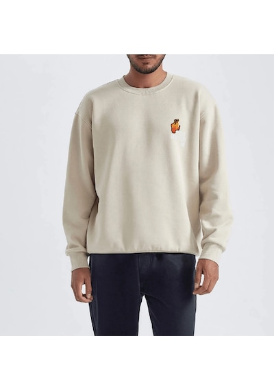 Unisex Oversize No7 Sweatshirt Taş