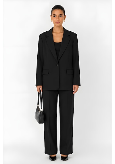 Lili Woman Kadın Siyah Oversize Blazer Ceket 9281