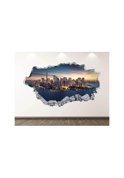 Şehir Ve Doğa Manzaraları Full Hd Baskı 3d Modern Duvar Sticker