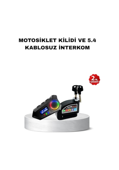 Bluetooth 5.4 İntercom Ve Alarmlı Disk Kilidi Seti Güçlü Ses Ve Güvenlik