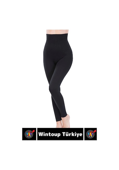Wintoup Doğal Görünüm Çift Kat Bel Vücut Toparlayıcı Lazer Kesim Yüksek Bel Korse Tayt Çok Renkli