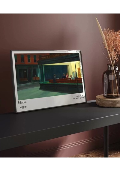 Çerçevesiz Poster Edward Hopper Nighthawks