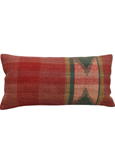 Zehra Abla Halı Yeni El Dokuma Dekoratif Lumbar Kilim Kırlent Yastık Kılıfı 6653 Çok Renkli