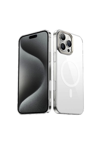 Apple Uyumlu iPhone 16 Pro Kılıf Magsafe Şarj Özellikli Şeffaf Cam Arka Yüzey Redclick G-glass Kapak