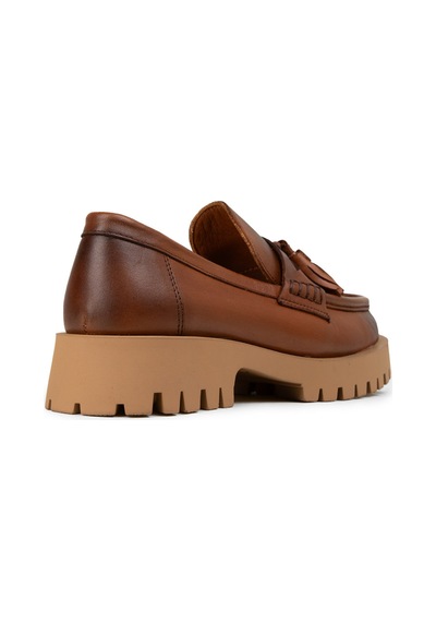 Deery Kadın Hakiki Deri Taba Rengi Marin Loafer - 02035ztbac02