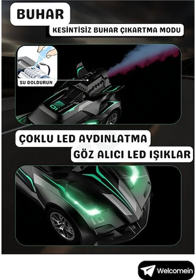 Uzaktan Kumandalı Şarjlı Duman Atan Işıklı Araba 1:20