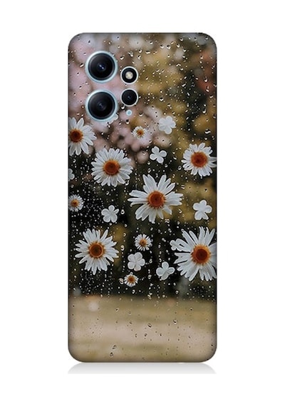 Xiaomi Redmi Note 12 Uyumlu Yağmur Ve Papatyalar Desenli Silikon Kılıf