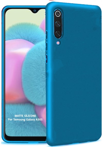 Samsung Uyumlu Galaxy A30S Arka Kapak Silikon Kılıf + Temperli Cam Ekran Koruyucu