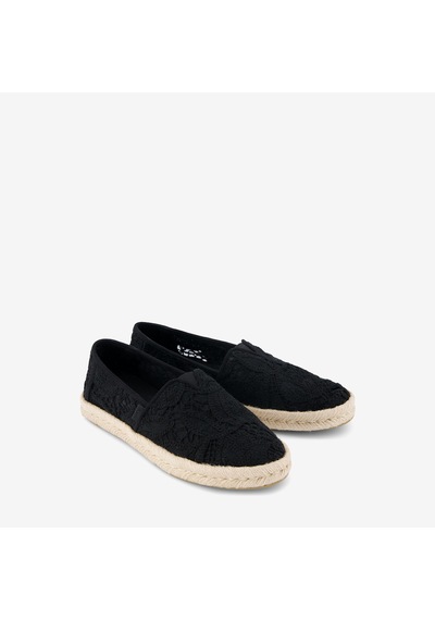 10023026 Black Espadril Kadın 10023030 10023026 Toms Alpargata Rope 2.0 Floral Crochet