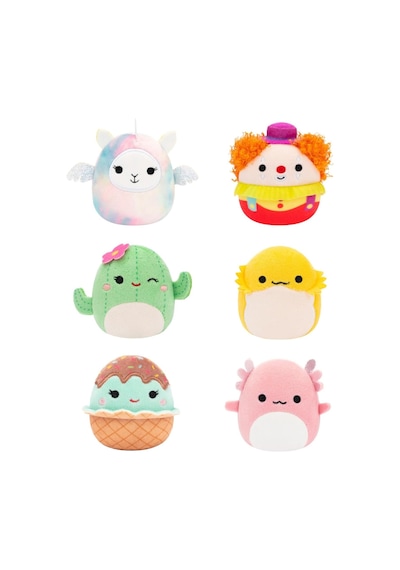 Micromallows Squishmallows Mini Yumuşak Peluş Oyuncak 6 Lı Figür Seti - 6 Cm - Model - 1 Çok Renkli