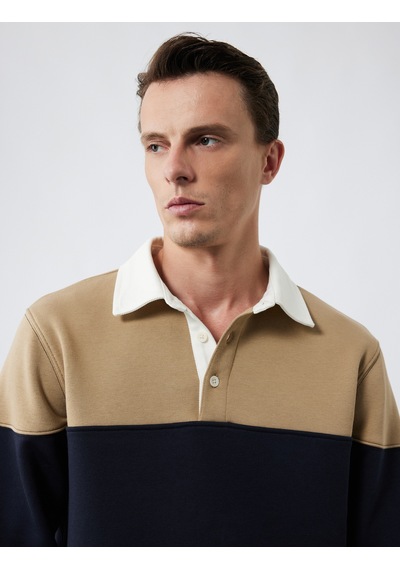 Koton Uzun Kollu Şardonlu Renk Bloklu Polo Yaka Sweatshirt Lacivert 6wam70068mk Lacivert Koton Uzun Kollu Şardonlu Renk Bloklu Polo Yaka Sweatshirt Lacivert 6wam70068mk Lacivert
