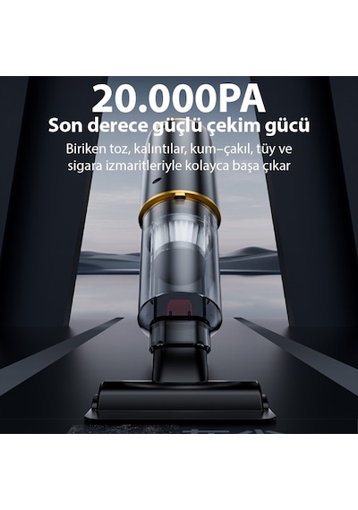 Ezere St-6609c 20000pa Güçlü Dijital Göstergeli Vakumlu Kablosuz Üflemeli Araç Süpürgesi