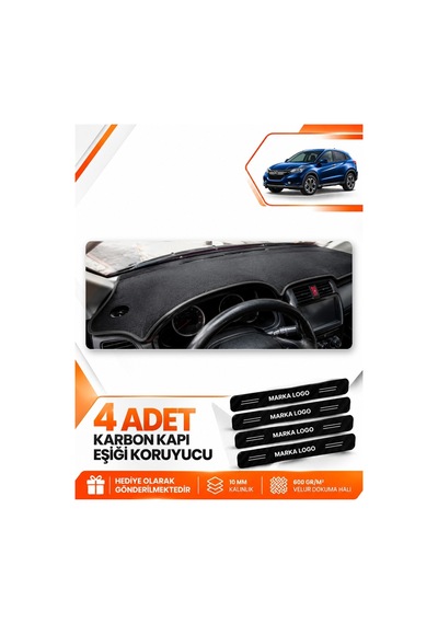 Honda Hr-v 2016-2020 Uyumlu Torpido Koruma Koruyucu Kılıfı Halısı Örtü Göğüs Panel - Siyah