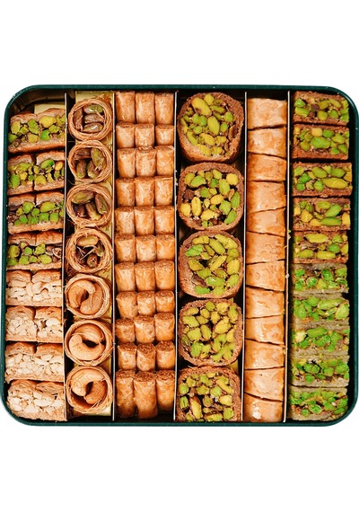 Al Sultan Sweets 6'lı Lezzet Koleksiyonu Karışık Baklava Metal Kutu 1 KG