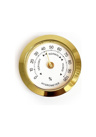 Metal Humidor Higrometresi ve Nemlendirici Haznesi Seti Sarı