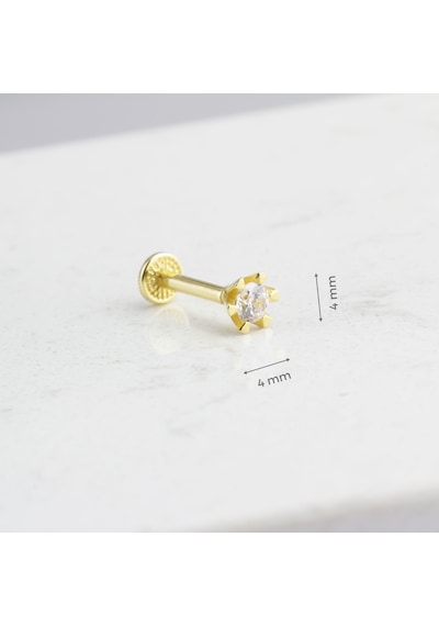Glorria Altın Tektaş Tragus Piercing Çok Renkli