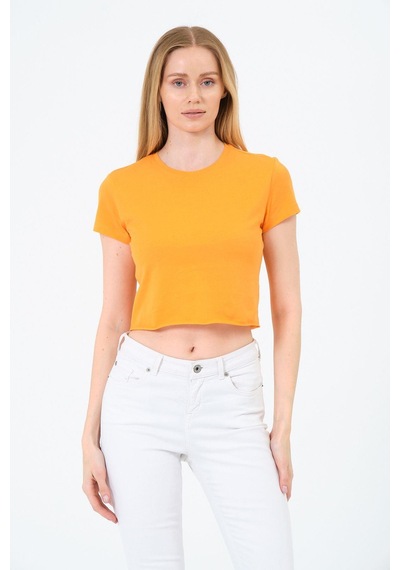 Kadın Kısa Kollu Oversize Crop Sari