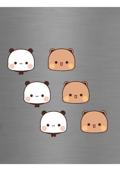 Küçük Dudu Bubu Peach Goma Ayıcık Yüzleri Sevgiliye Hediye Sevgililer Günü Buzdolabı Magneti