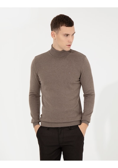 Pierre Cardin Erkek Vizon Melanj Triko Kazak 50257158-vr174 Vizon Melanj