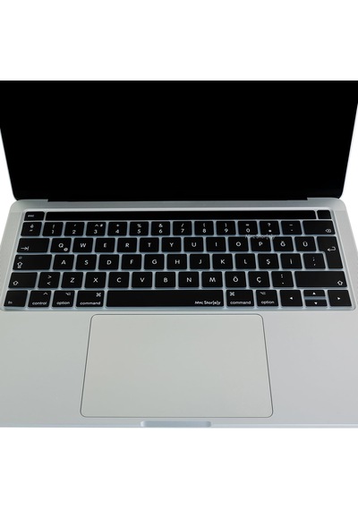 Macbook Pro Touch Bar Türkçe Q Klavye Koruyucu Silikon Keyboard Cover 13-15 İnç Uyumlu A1706 A1