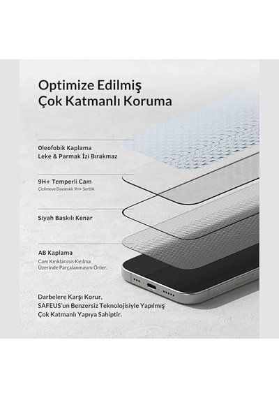 Tam Kaplayan Hayalet Parmak İzi Bırakmayan Safir Ekran Koruyucu Cam, İphone 15 Pro Max İle Uyumlu