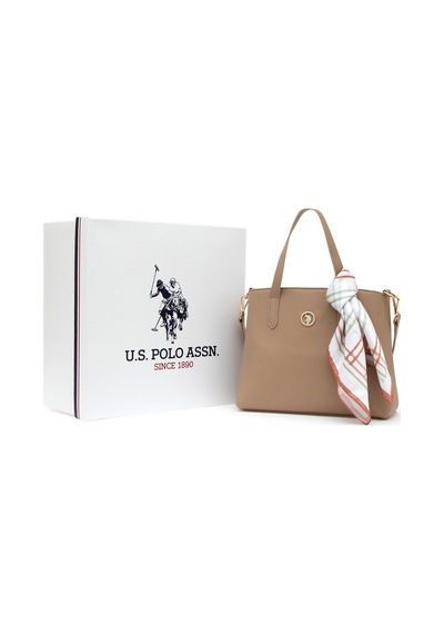 U.S. Polo Assn. Kadın Kutulu Fularlı Hediyelik Vizon Kol Çantası 50295939-VR052