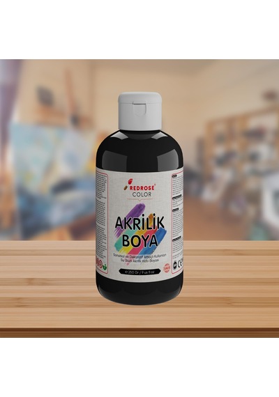 Red Rose Siyah Akrilik Boya 250 Gr 0,15 L