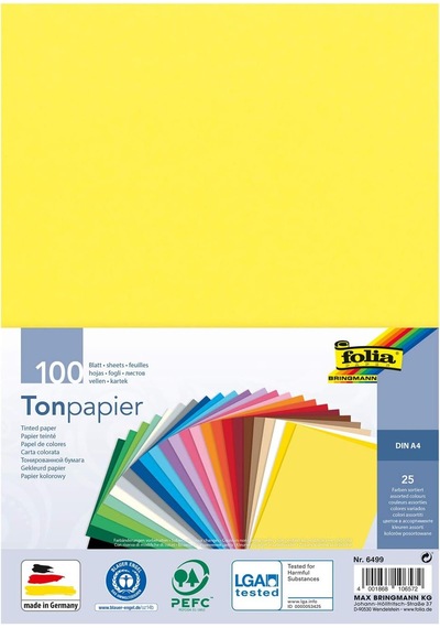 6499 - Renkli Kağıt Karışımı, Dın A4, 130 G/m², 100 Yaprak, 25 Farklı Renkte, El İşi Ve Yaratıcı Kart, Pencere Resimleri Ve Koleksiyon Defteri İçin