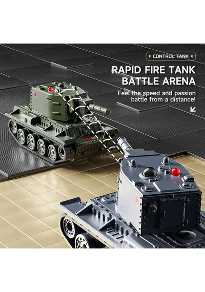 1/64 Şarjlı Mini Tank 9 Kanallı Uzaktan Kumandalı Yeşil