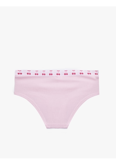 Koton Rahat Kalıp Kiraz Baskılı Pamuklu Yüksek Bel Hipster Külot Pembe 6slk30105mk Gül