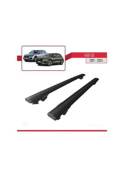 Audi Q5 2017 Ve Sonrası İle Uyumlu Hook Model Anahtar Kilitli Ara Atkı Tavan Barı Siyah