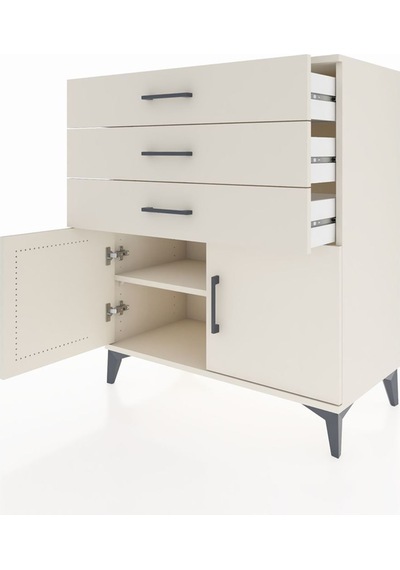 Hyperion Şifonyer Tek Raflı 3 Çekmeceli 2 Kapaklı 88x44x106 Aytaşı-aytaşı Aytası