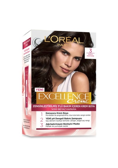 Excellence 5102 Saç Boyası Set N3 Koyu Kestane - 2 Adet Tarı