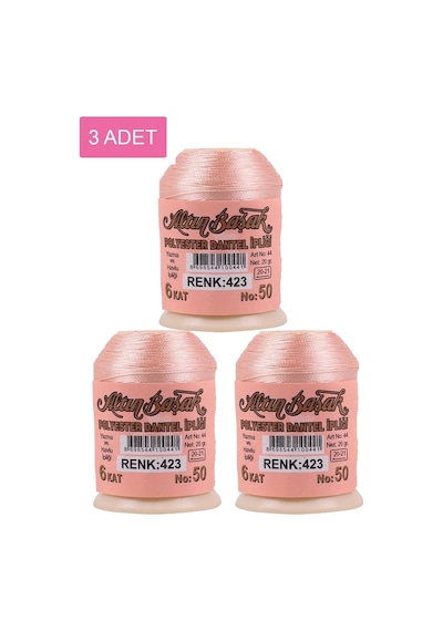 3 Adet Altınbaşak Oya Ve Dantel İpi 20 Gr - Royaleks - No: 423 Çok Renkli