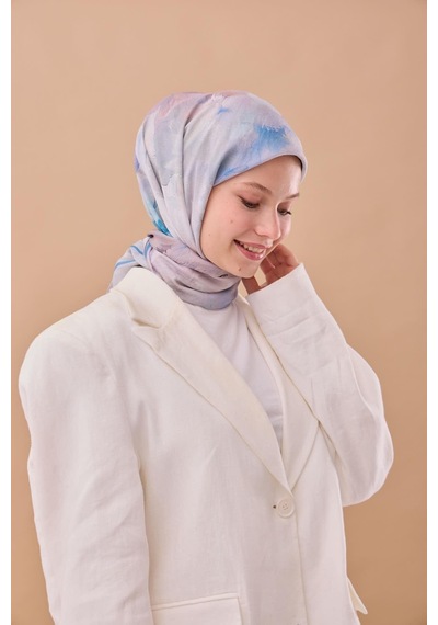 Silk Home Olinda İpek Eşarp 47004-11 Gri, Mavi, Pembe, Siyah, Pudra