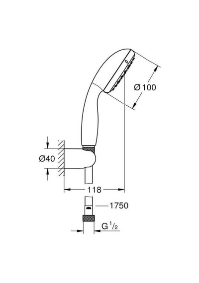Grohe Vitalio Start 2 Akışlı El Duşu Seti 27950000 Gümüş