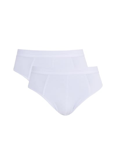 Tudors Erkek 2'li Paket Likralı Bambu Beyaz Slip Külot-41735 Beyaz