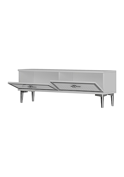 Tsa1204bs Tuna Tv Sehpası Beyaz-silver 120cm Beyaz - Gümüş