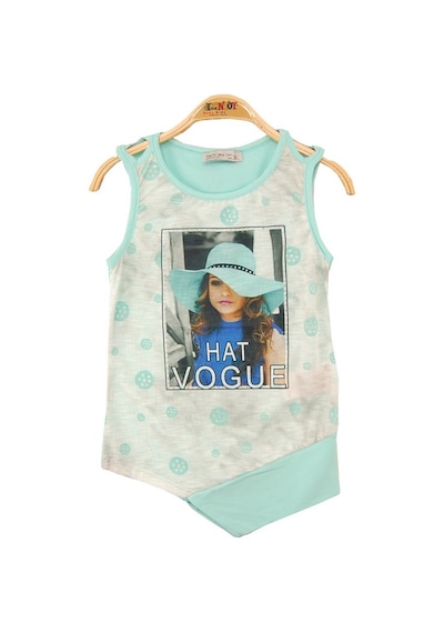 Toontoy Kids Toontoy Kız Çocuk Atlet Hat Vogue Baskılı Yeşil