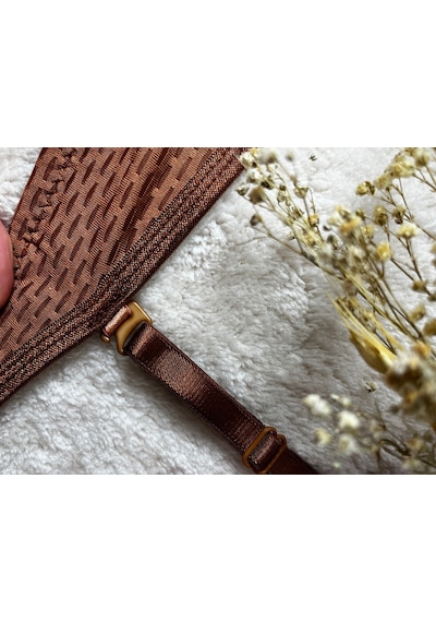 Mistirik Blera Model Push Up Destekli Extra Dolgu Detaylı Kaplı Doublu Premium Günlük Büstiyer Bakır Renk Bakır