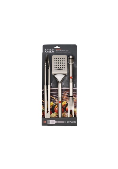 Joseph Joseph Grillout 3 Lü Paslanmaz Çelik Barbekü Spatulası, Maşa Ve Çatal Seti