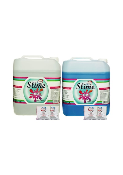 Lansy Zıp Zıp Şaka Hamuru 2 Renk Şeffaf 5 Kg + Mavi 5 Kg + Boraks