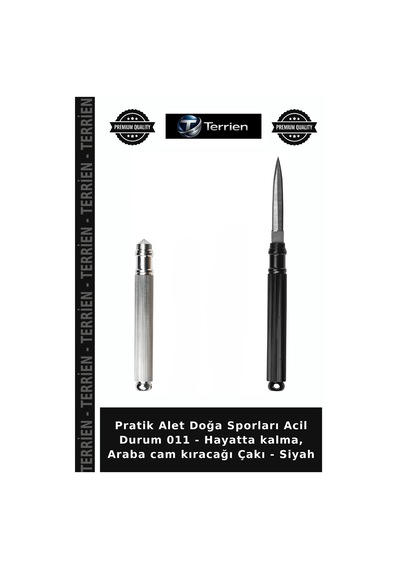 Pratik Alet Doğa Sporları Acil Durum 011 - Hayatta Kalma, Araba Cam Kıracağı Çakı - Siyah