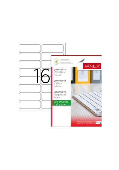 Tanex Tw-2016 Ebat 99 X 34 MM Lazer Etiket A4 Sayfada 16 Etiket