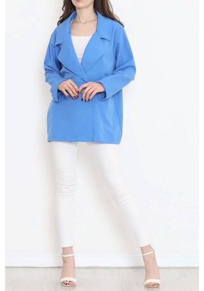Oversize Düğmeli Ceket Mavi - 951.1247. Çok Renkli