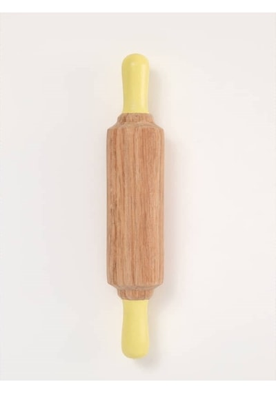 Childgen Doğal Ahşap Merdane Pastel Sarı