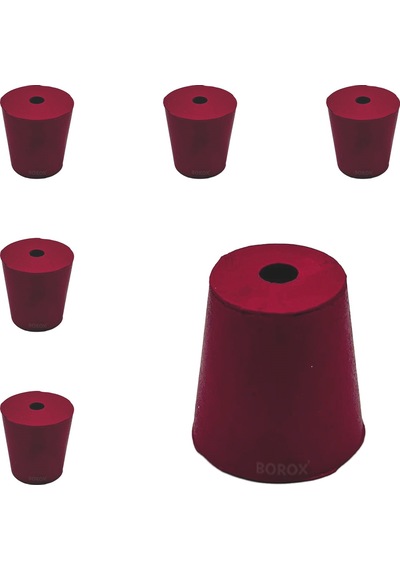 Borox Kauçuk Tıpa Delikli No.9 21.5 x 28 x 31 MM 5 Adet