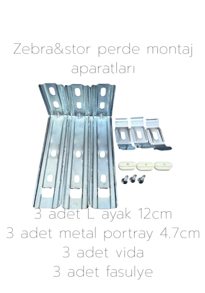 Zebra&stor Perde Duvar Montaj Aparatları 4.7cm Açık Gri