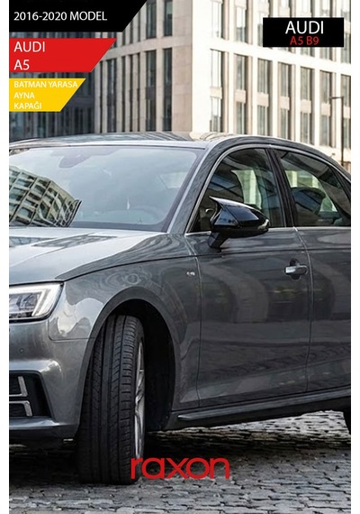 Audı A5 B9 2016-2020 Batman & Yarasa Ayna Kapağı Parlak Piano Black Sport