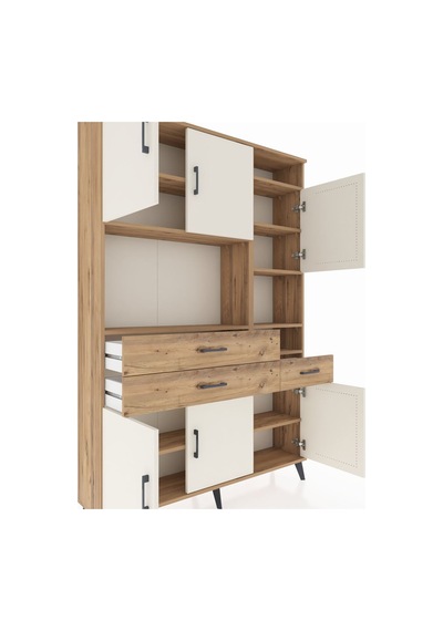Arges Dolap 10 Raflı 3 Çekmeceli 6 Kapaklı 132x30x195 Çam-aytaşı/çam Aytası/atlas Çam Arges Dolap 10 Raflı 3 Çekmeceli 6 Kapaklı 132x30x195 Çam-aytaşı/çam Aytası/atlas Çam